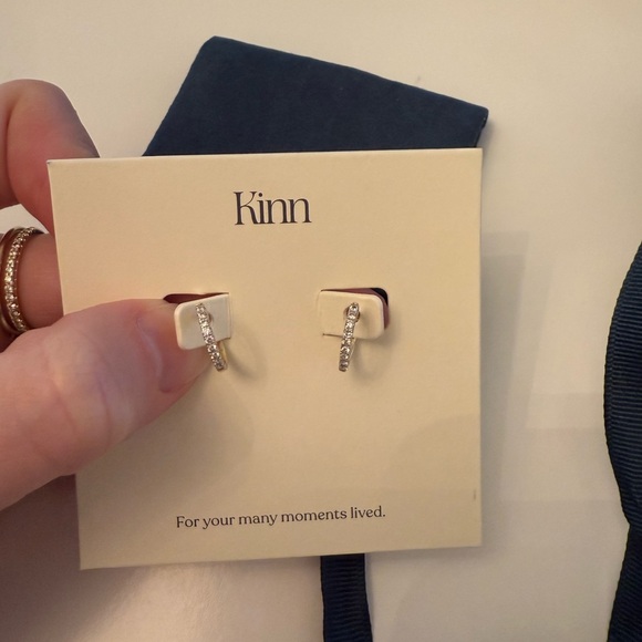 Kinn Pavé Hoop Huggie Earrings - Pair - Picture 5 of 8
